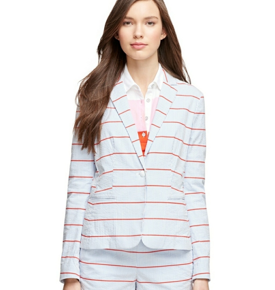 Brooks Brothers Red Fleece Searsucker Blazer